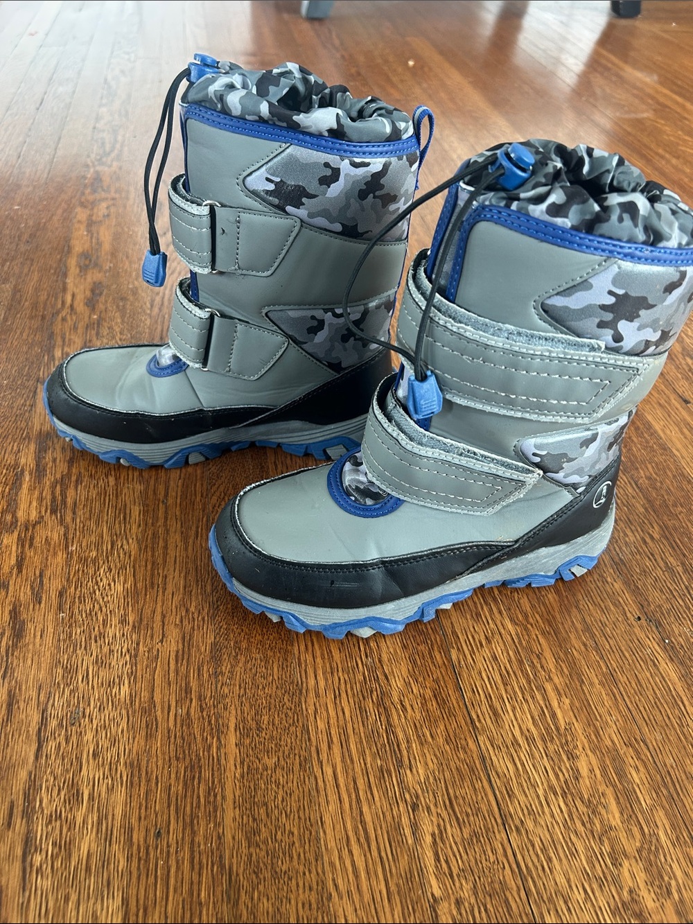 Lands End Gray & Blue Winter Snow Boots